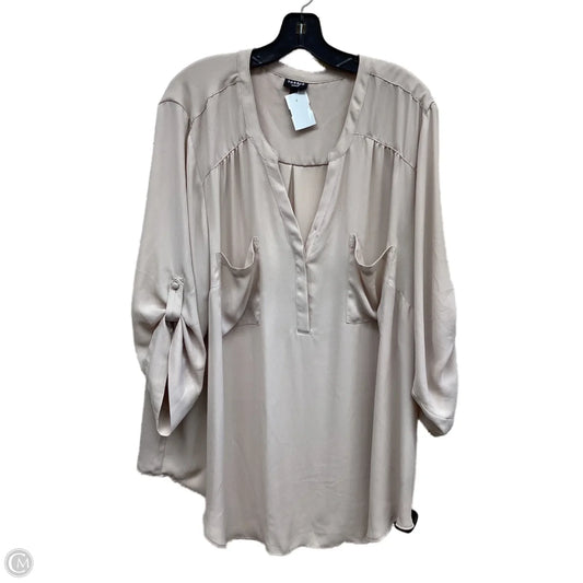 Top Long Sleeve By Torrid In Tan, Size: 4x