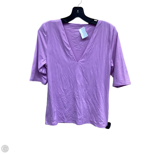 Top Short Sleeve By White House Black Market In Purple, Size: L