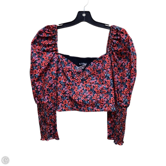 Top Long Sleeve By Zara In Floral Print, Size: M