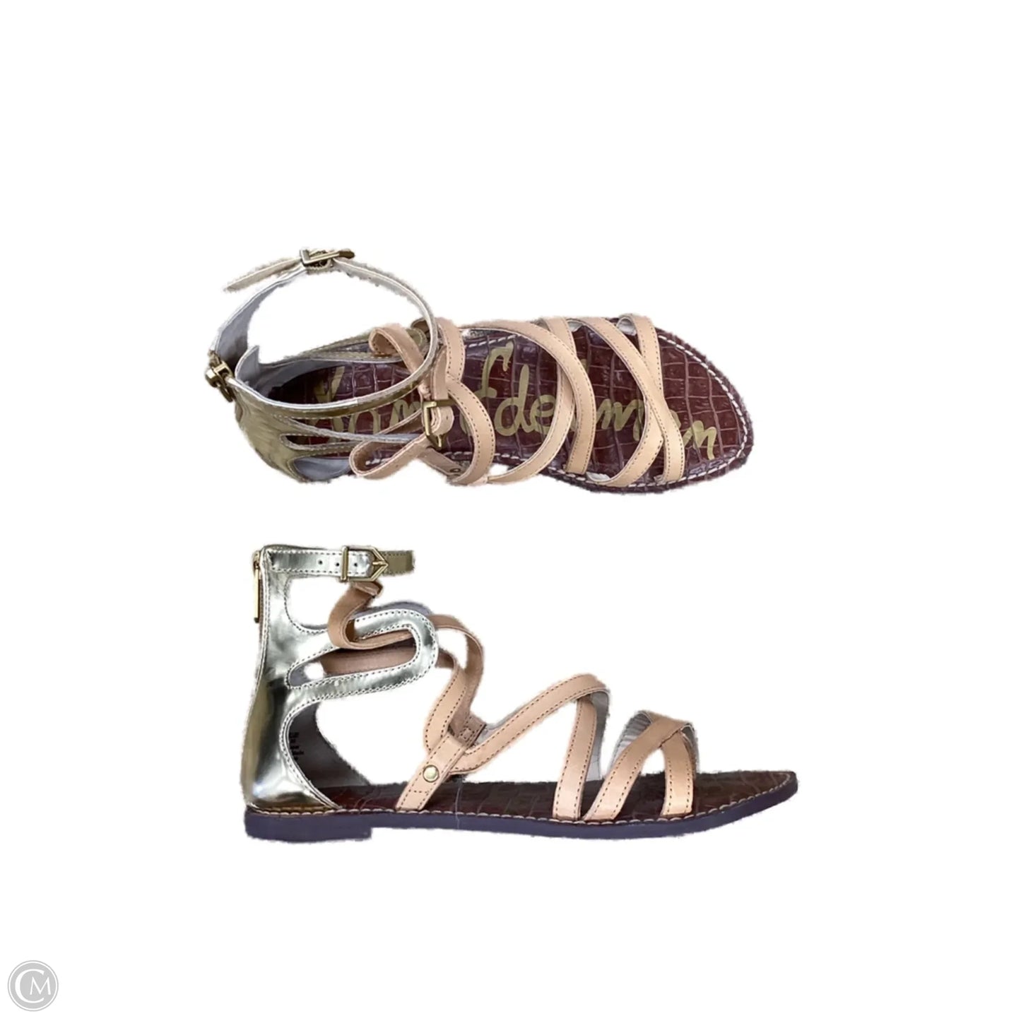 Sandals Flats By Sam Edelman In Gold & Tan, Size: 7.5