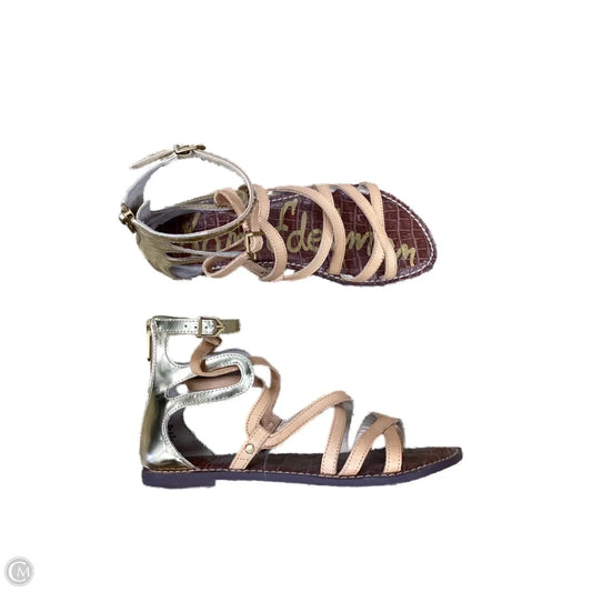 Sandals Flats By Sam Edelman In Gold & Tan, Size: 7.5