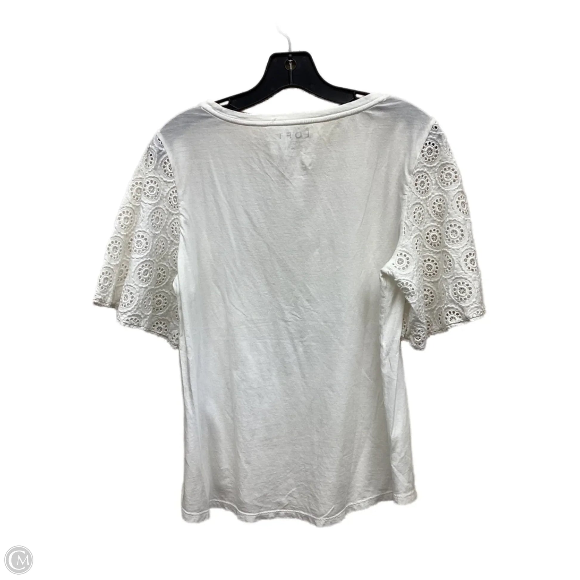 Top Short Sleeve By Loft In White, Size: M