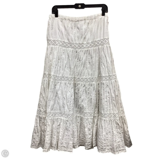 Skirt Maxi By Susan Graver In White, Size: 1x