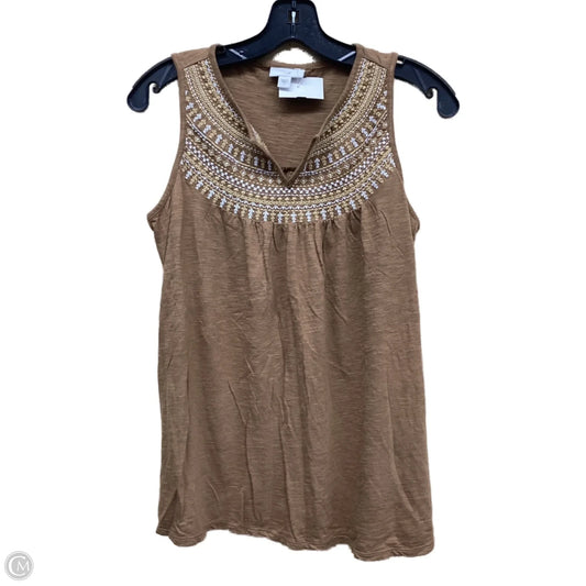 Top Sleeveless By J. Jill In Brown, Size: S