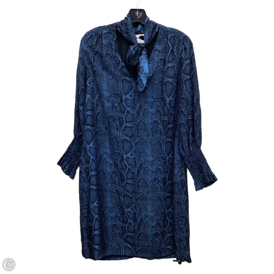 Dress Casual Midi By Rebecca Taylor In Black & Blue, Size: 4