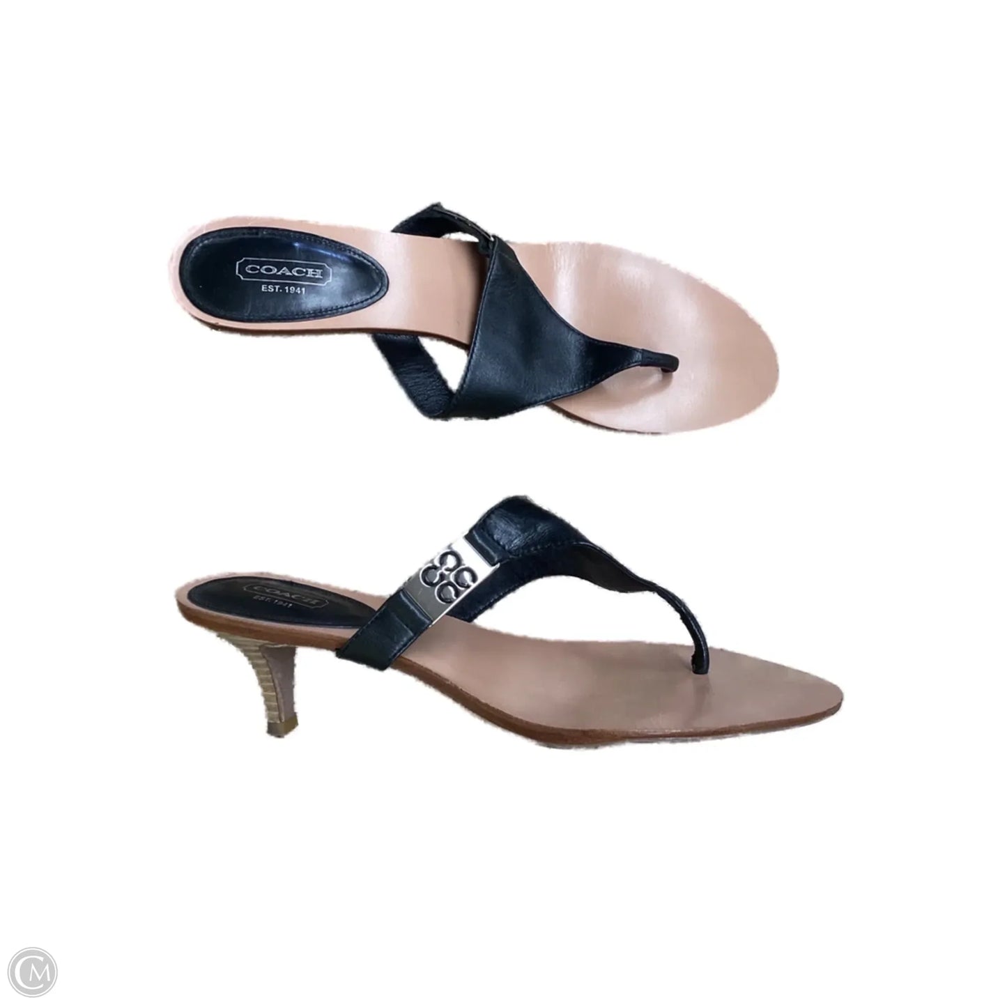 Sandals Designer By Coach In Black & Tan, Size: 11