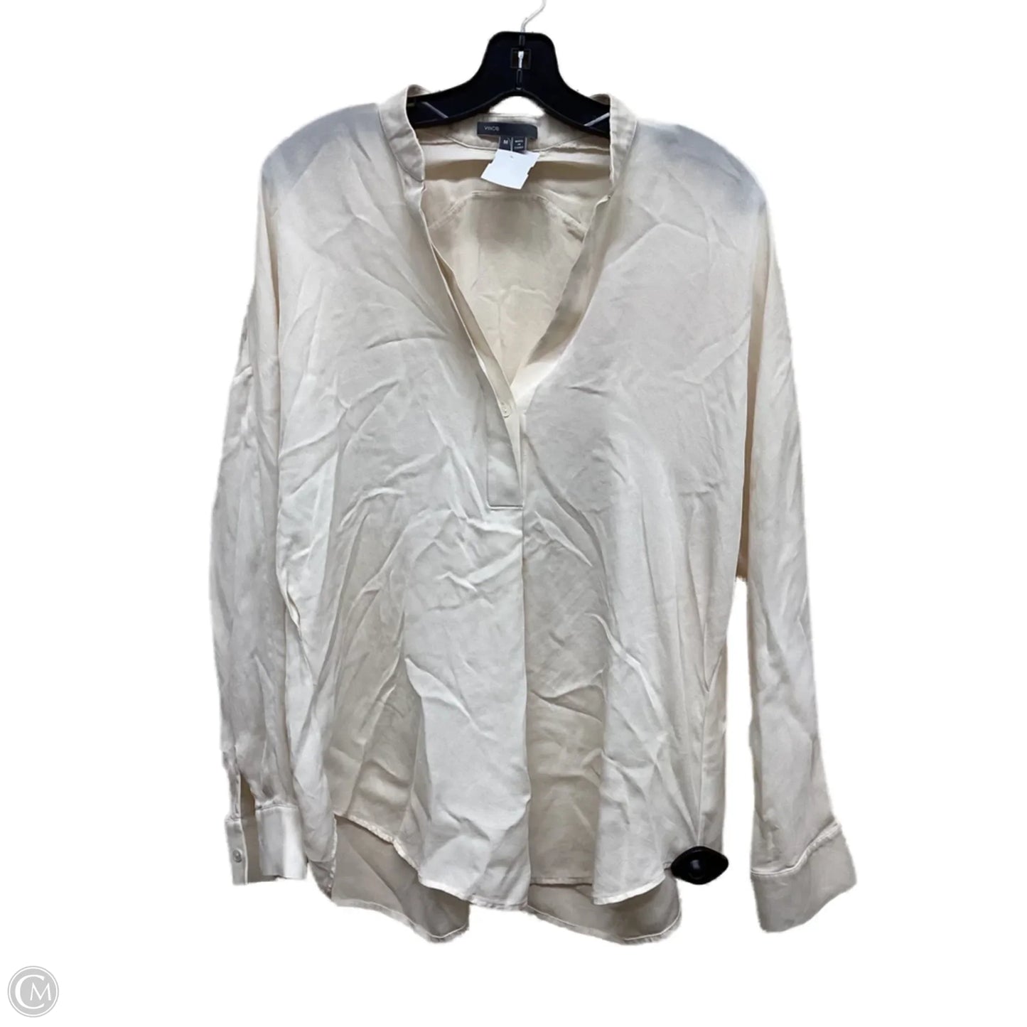 Top Long Sleeve By Vince In Cream, Size: M