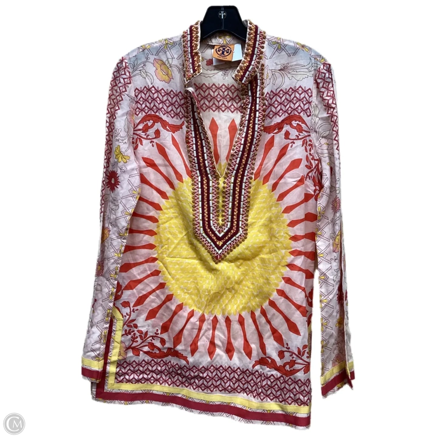 Top Long Sleeve Designer By Tory Burch In Multi-colored, Size: 4