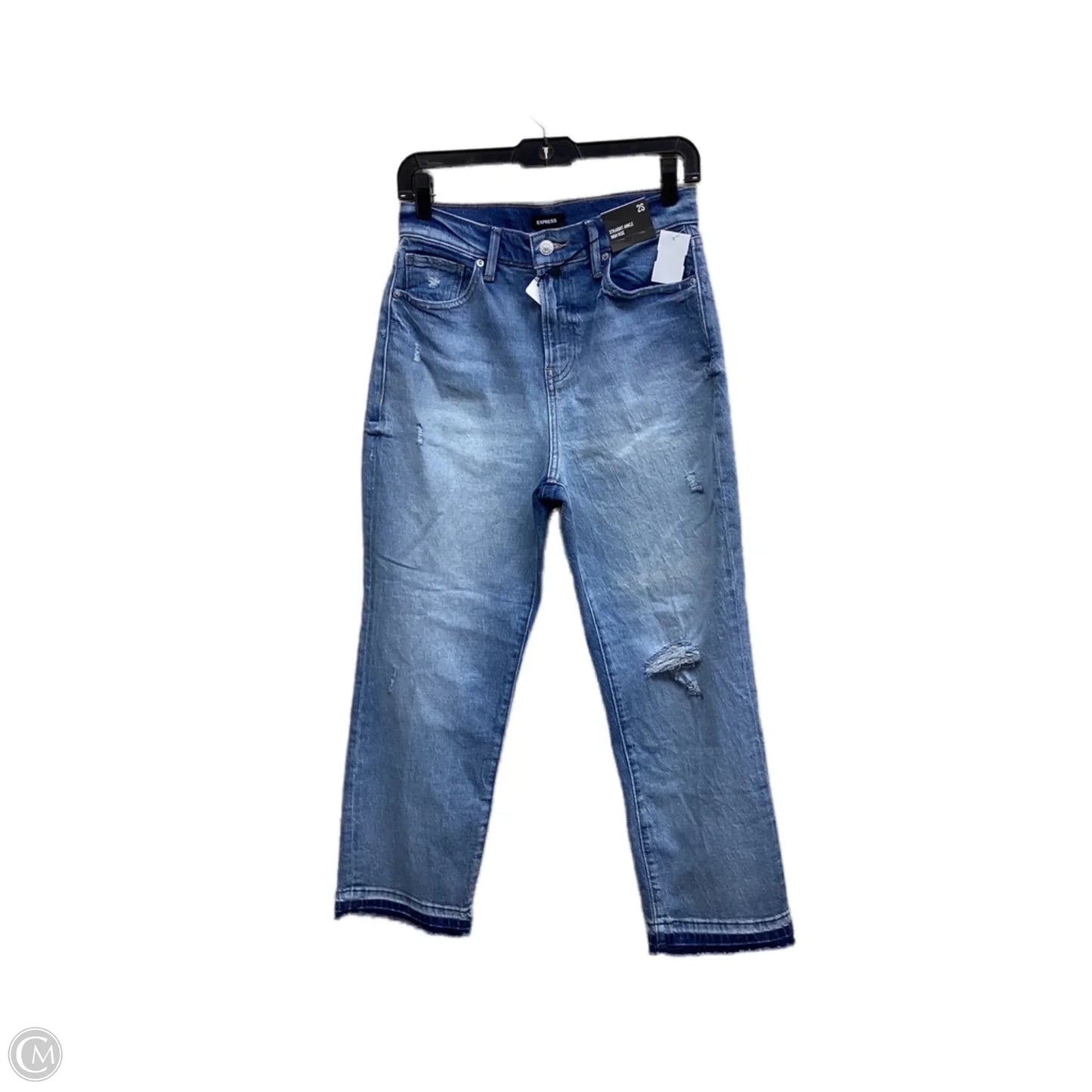 Jeans Straight By Express In Blue Denim, Size: 2
