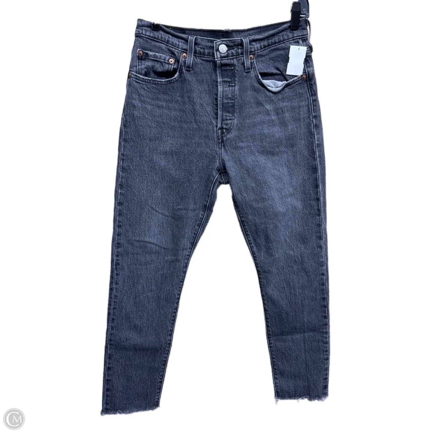 Jeans Straight By Levis In Black Denim, Size: 6