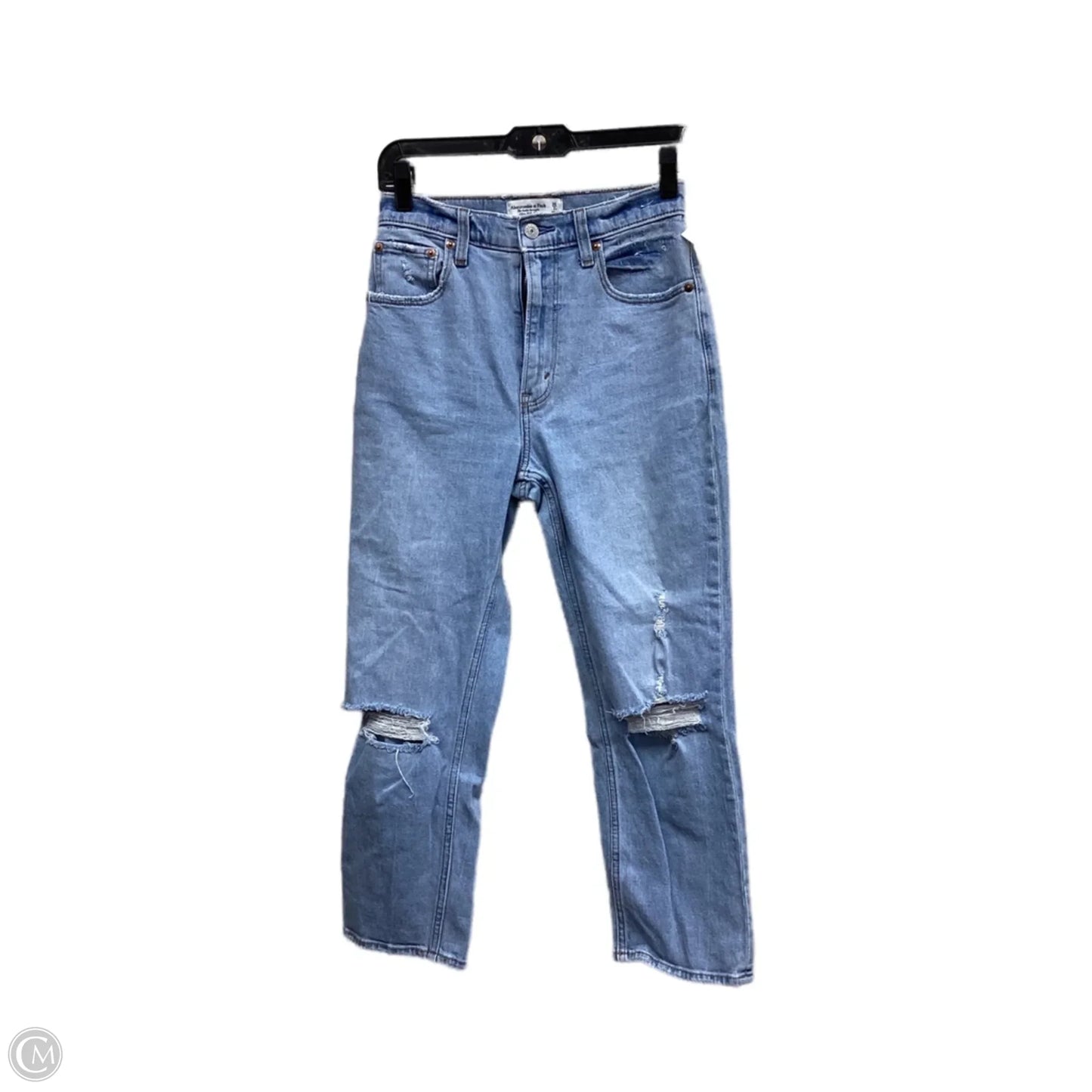 Jeans Straight By Abercrombie And Fitch In Blue Denim, Size: 2