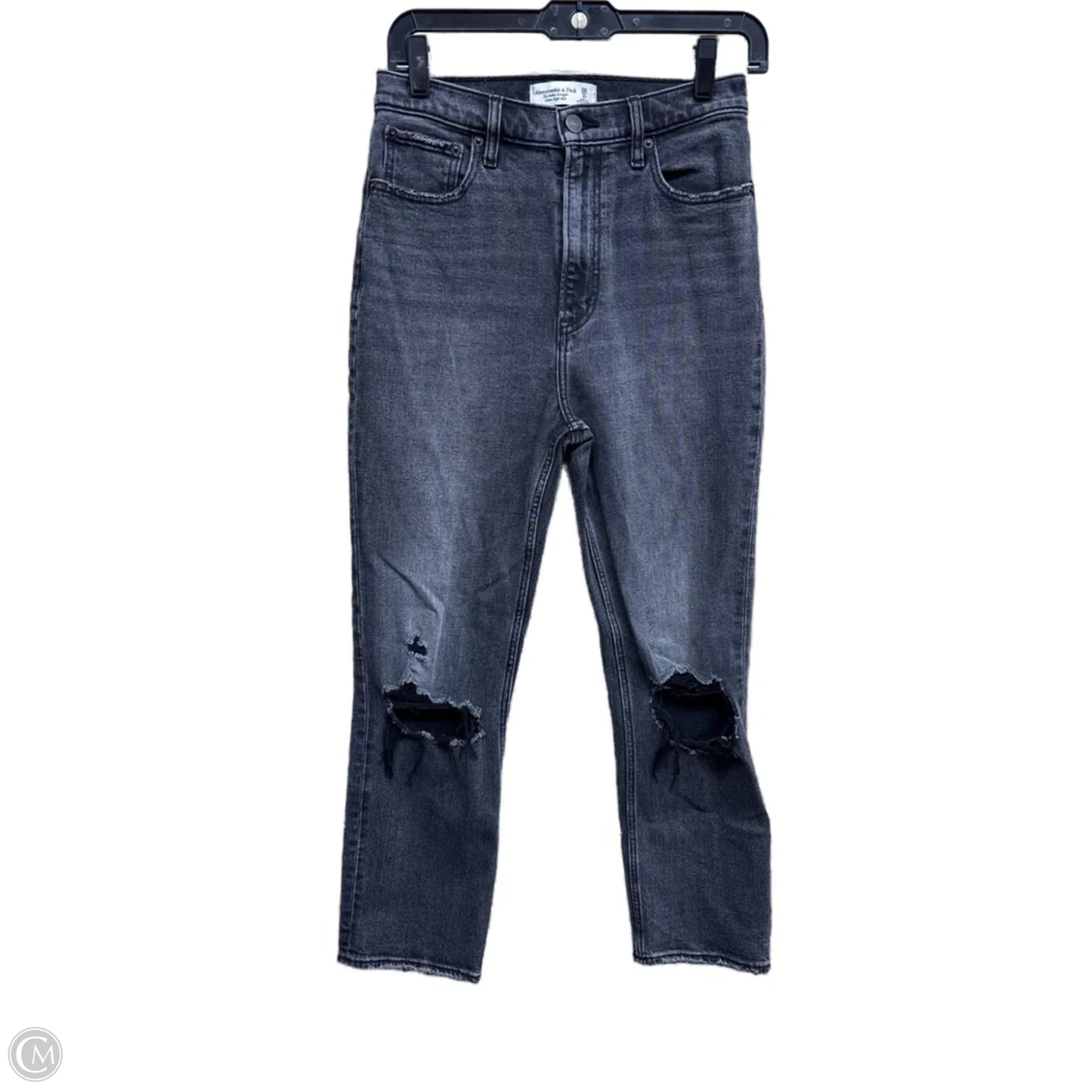 Jeans Straight By Abercrombie And Fitch In Black Denim, Size: 2