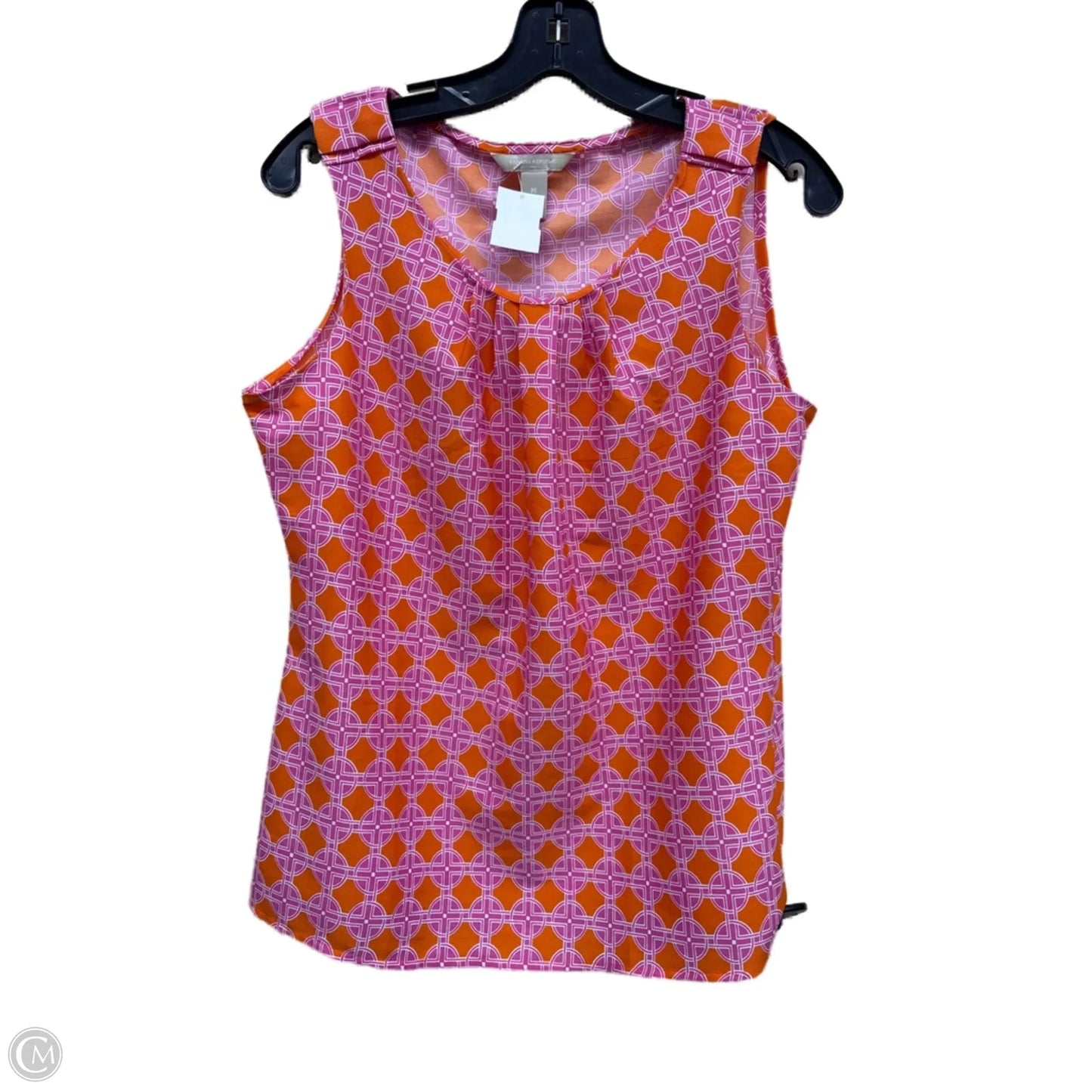 Top Sleeveless By Banana Republic In Orange & Pink, Size: M