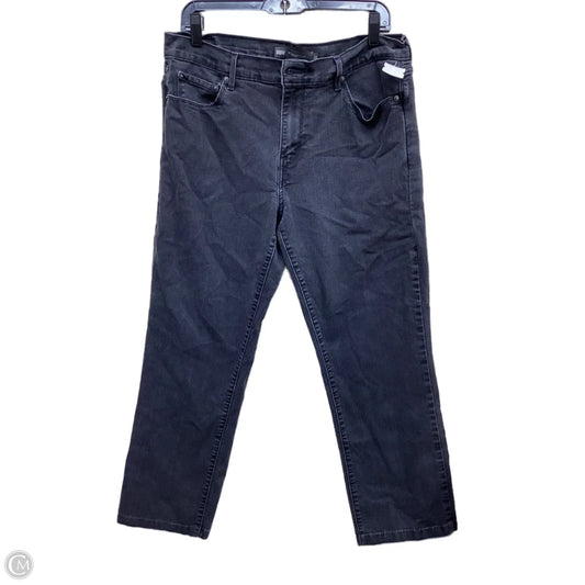 Jeans Straight By Levis In Black Denim, Size: 14