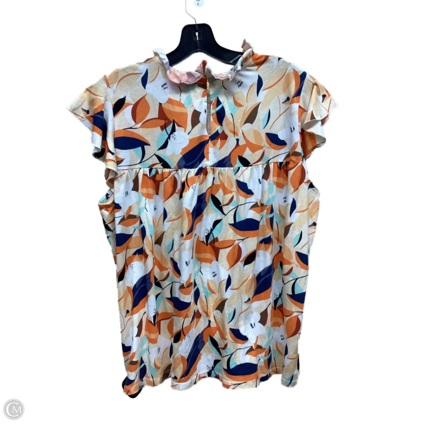 Top Short Sleeve By Ann Taylor In Floral Print, Size: L