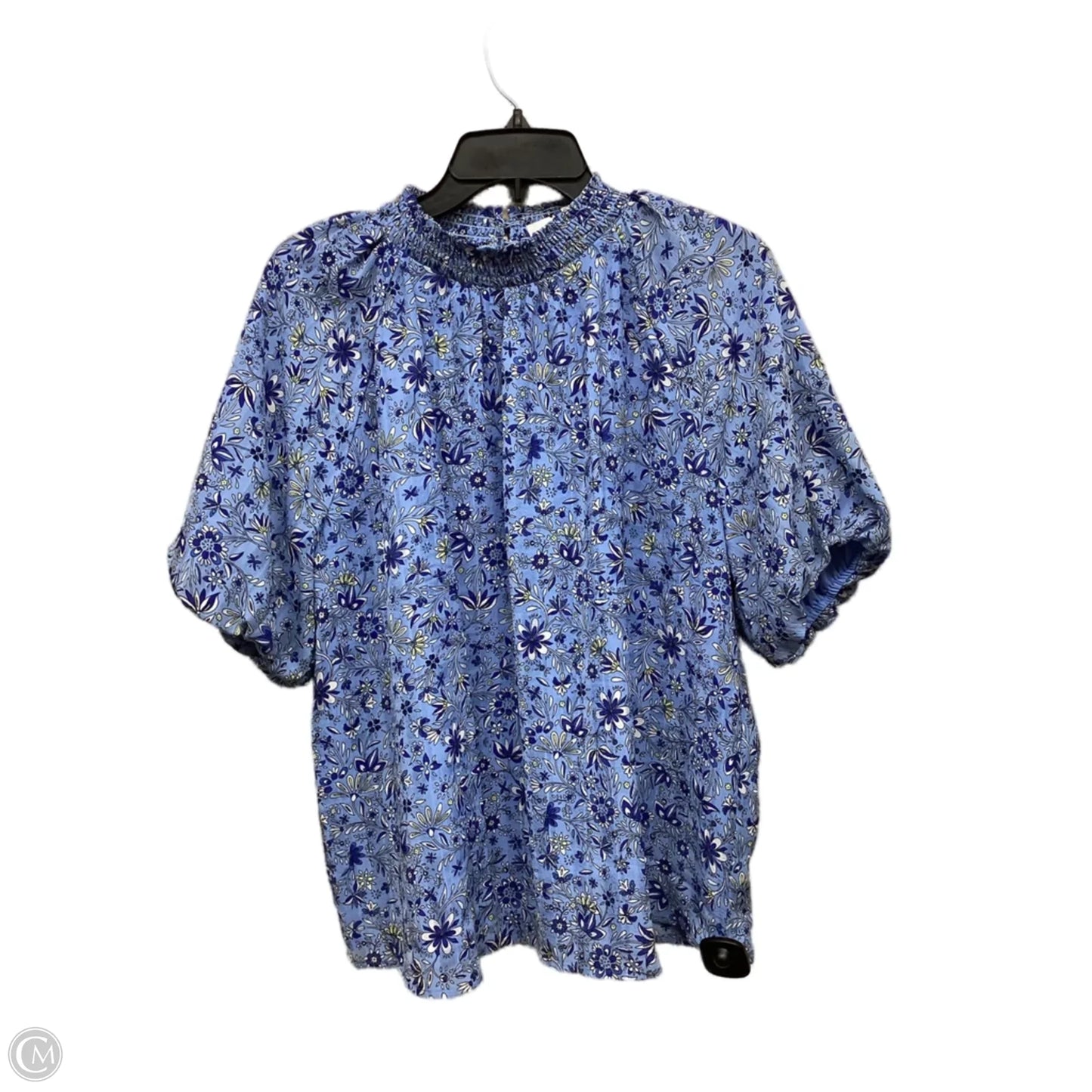 Top Short Sleeve By Loft In Blue, Size: L