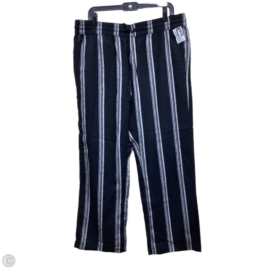 Pants Linen By Ann Taylor In Striped Pattern, Size: L