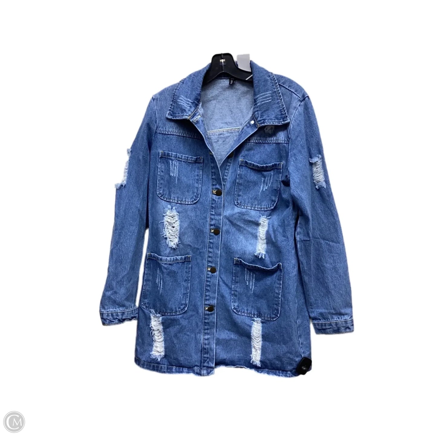 Jacket Denim By Clothes Mentor In Blue Denim, Size: L