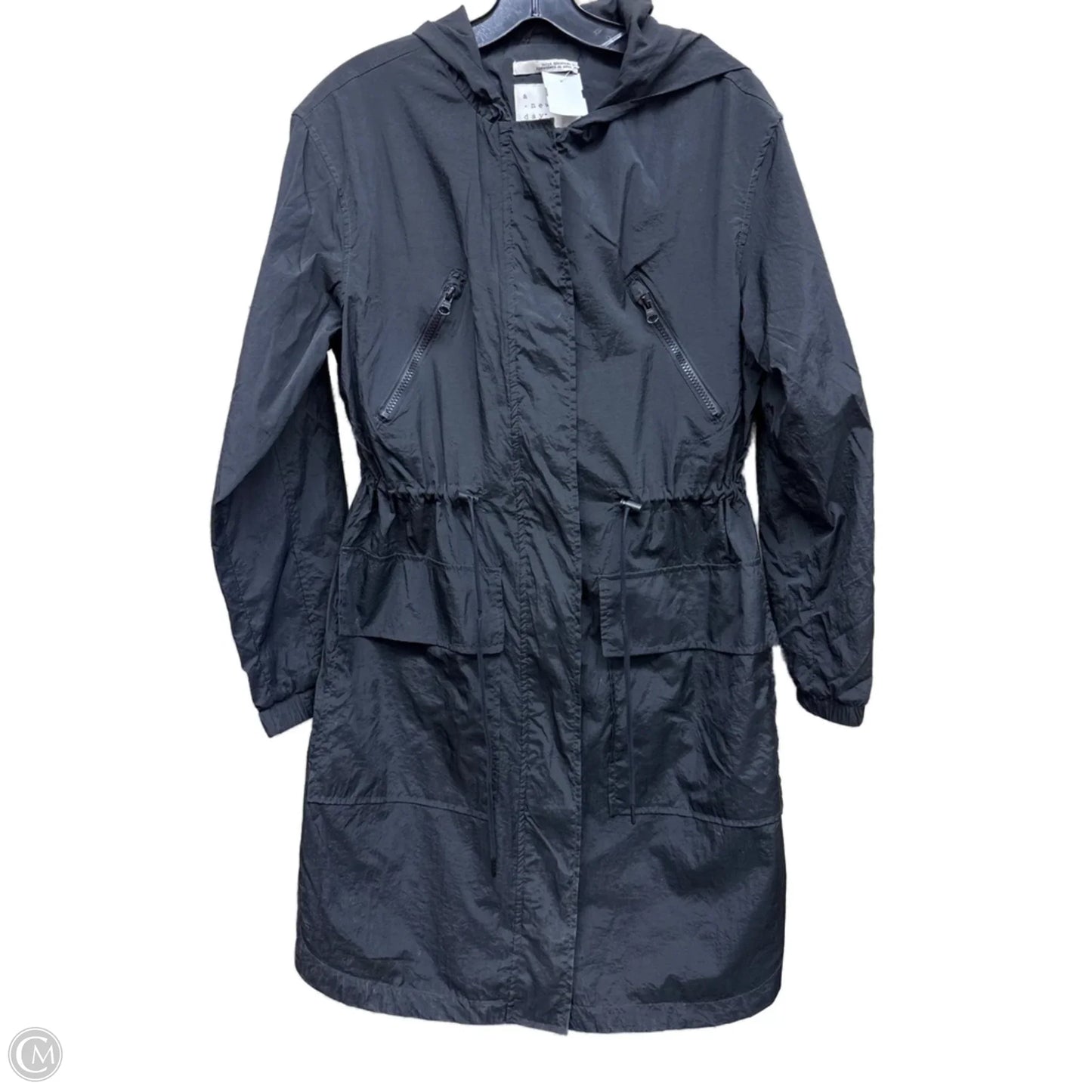 Coat Raincoat By A New Day In Black, Size: S