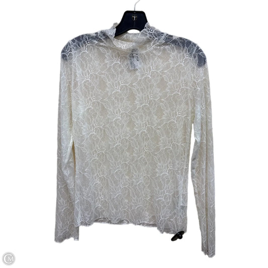 Top Long Sleeve By Anthropologie In Cream, Size: S
