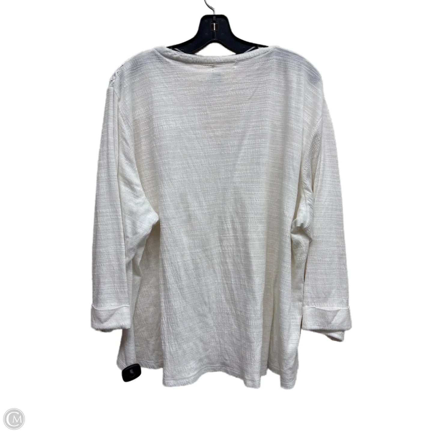 Top Long Sleeve By Retrology In White, Size: 3x