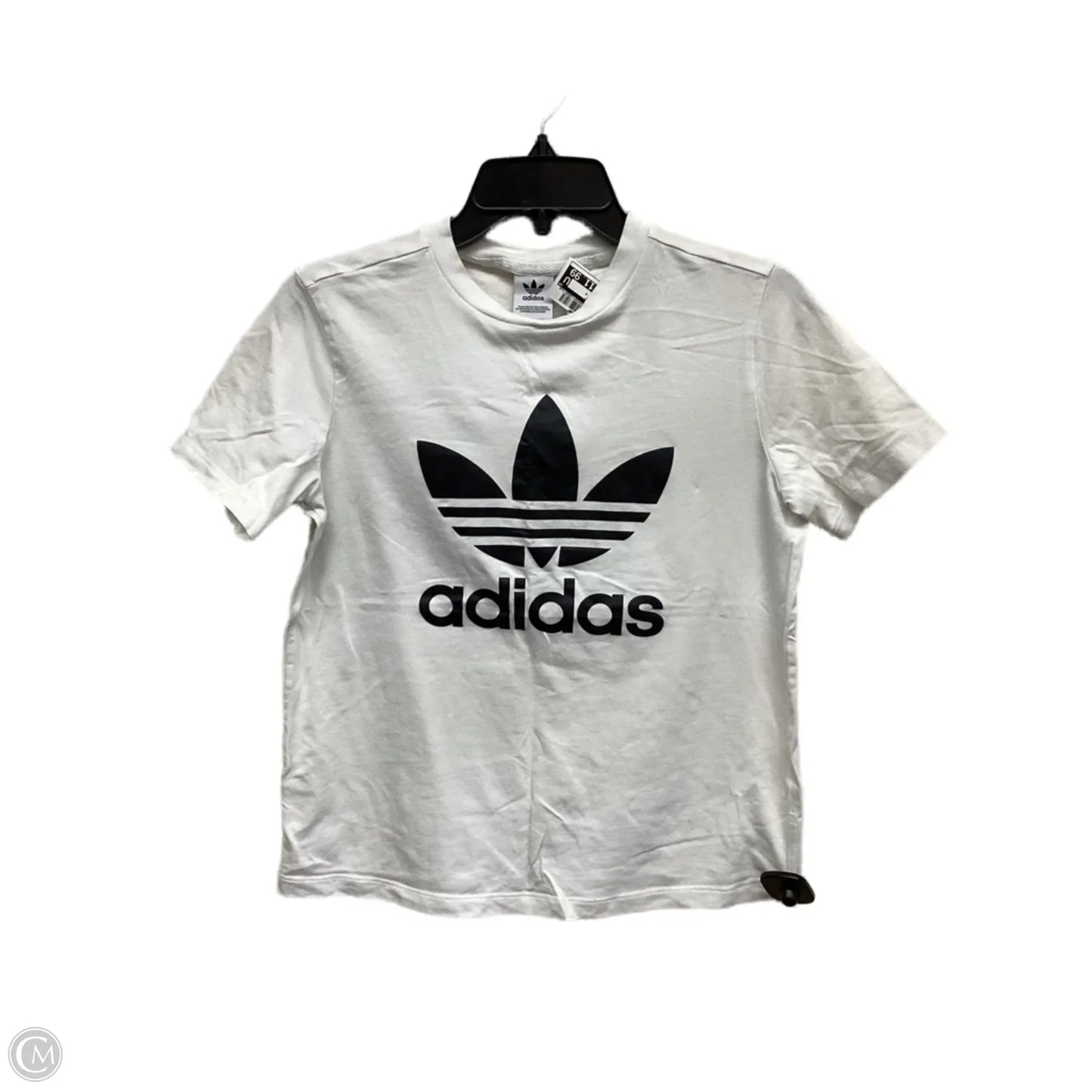Athletic Top Short Sleeve By Adidas In White, Size: M