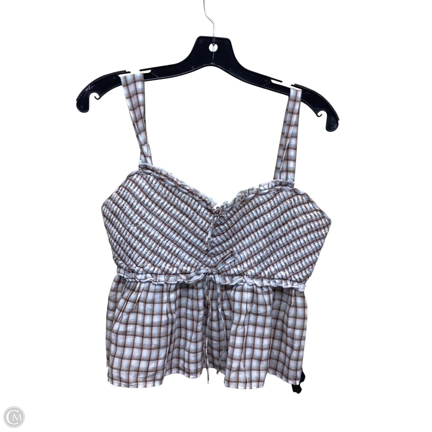 Top Sleeveless By American Eagle In Plaid Pattern, Size: S