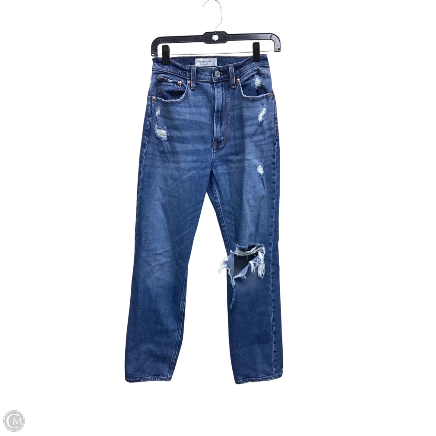 Jeans Straight By Abercrombie And Fitch In Blue Denim, Size: 2