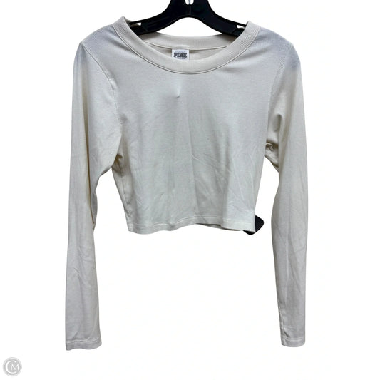 Top Long Sleeve By Pink In Cream, Size: L