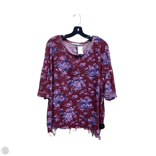 Top Short Sleeve By We The Free In Floral Print, Size: M