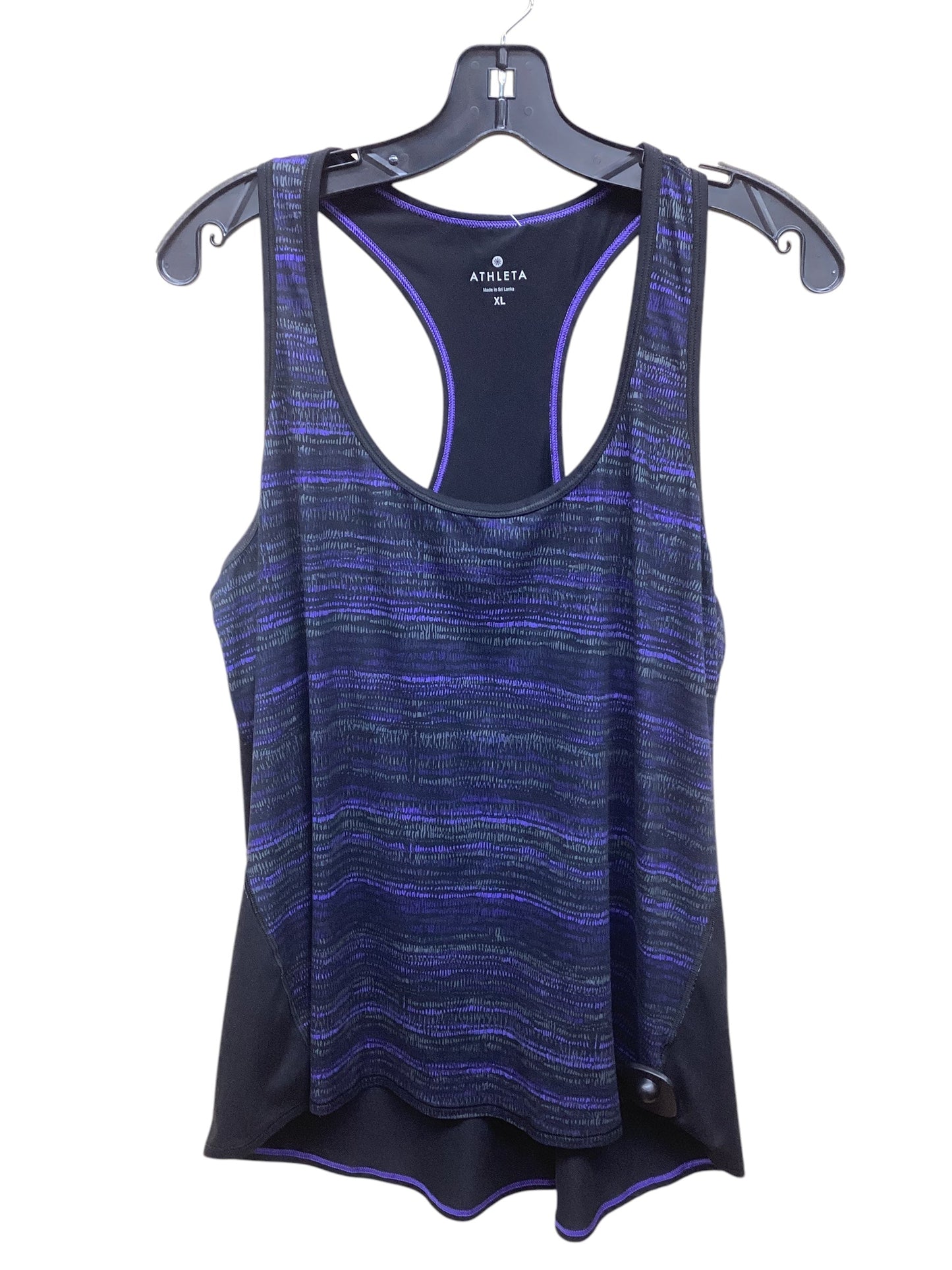 Athletic Tank Top By Athleta In Black & Purple, Size: Xl