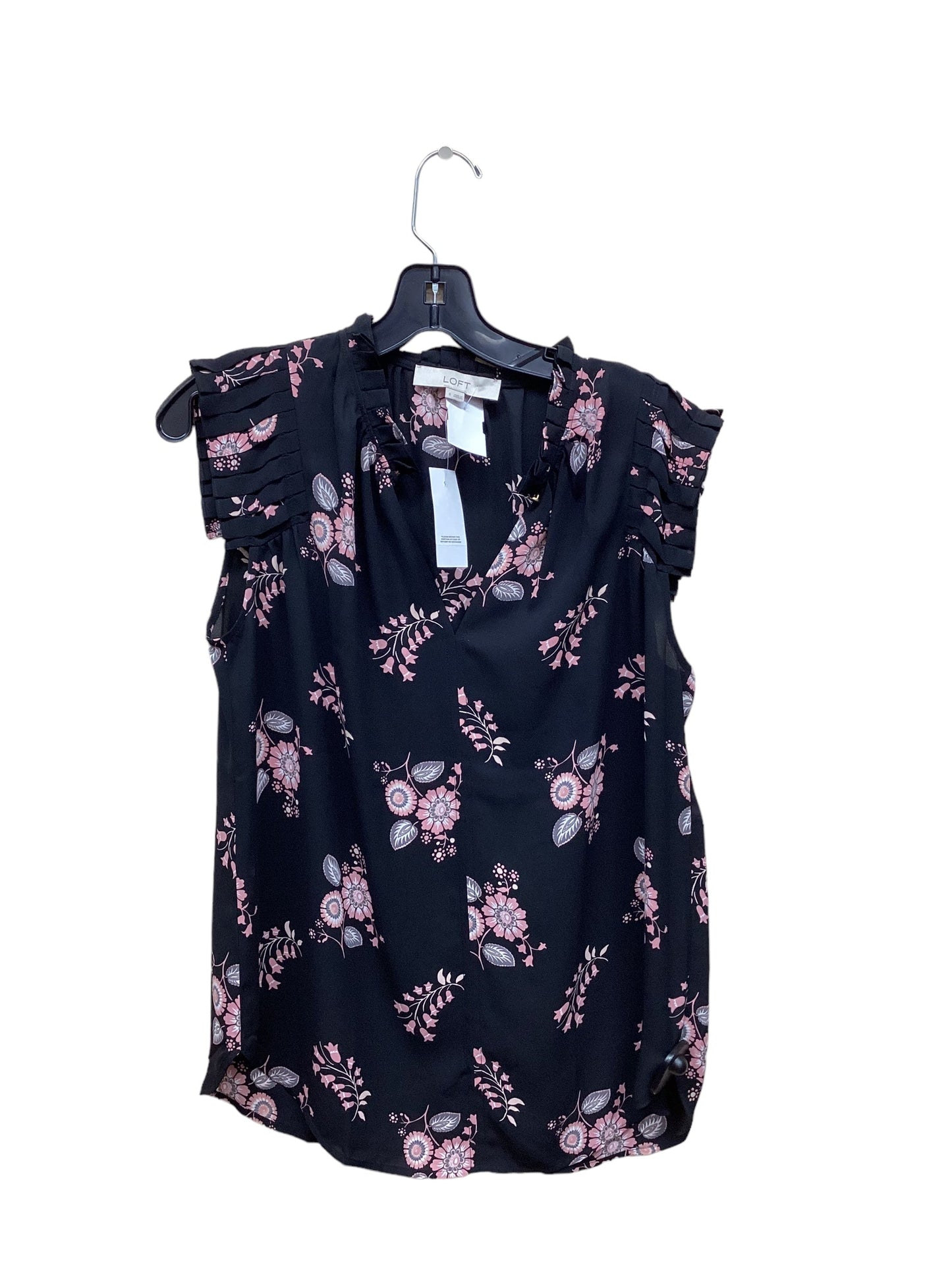 Floral Print Top Short Sleeve Loft, Size S