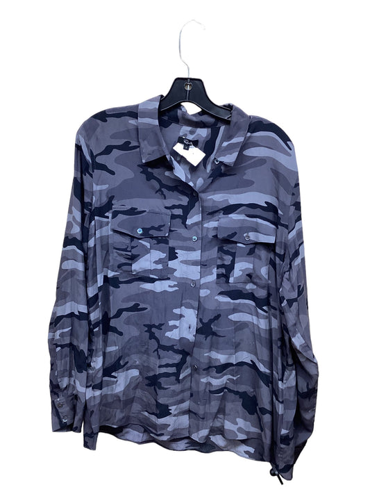 Top Long Sleeve By Rails In Camouflage Print, Size: L