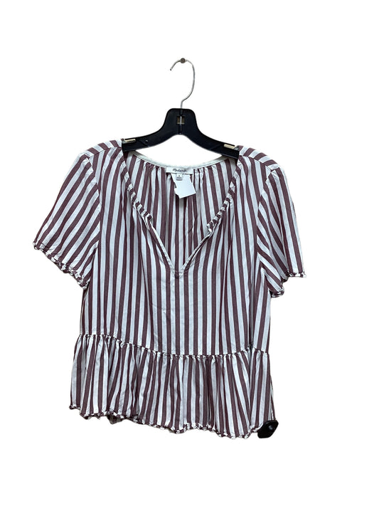 Striped Pattern Top Short Sleeve Madewell, Size M