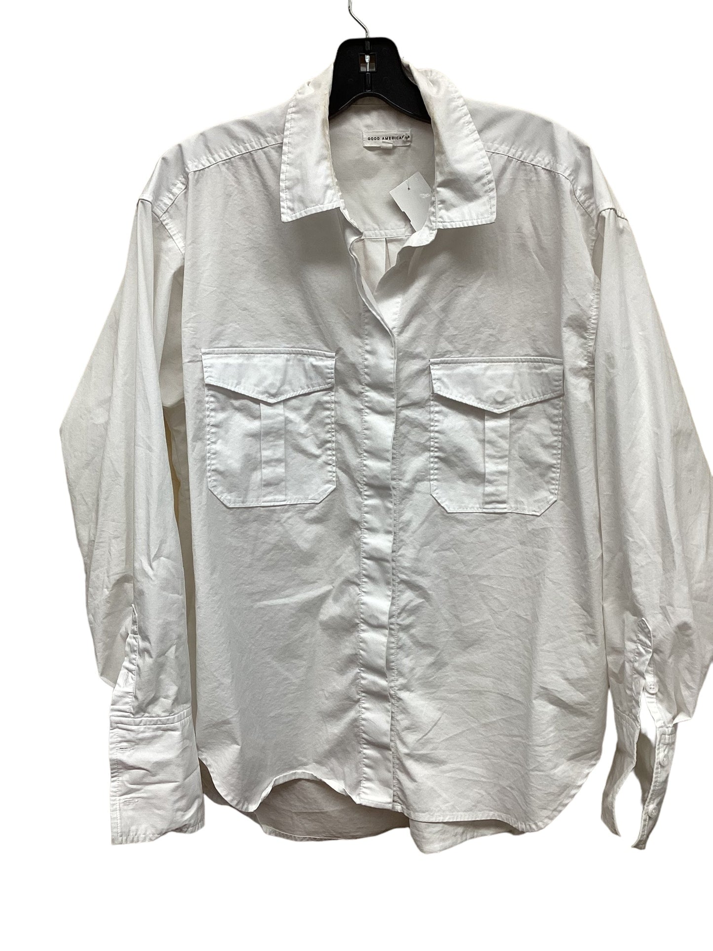 Top Long Sleeve By Good American In White, Size: M