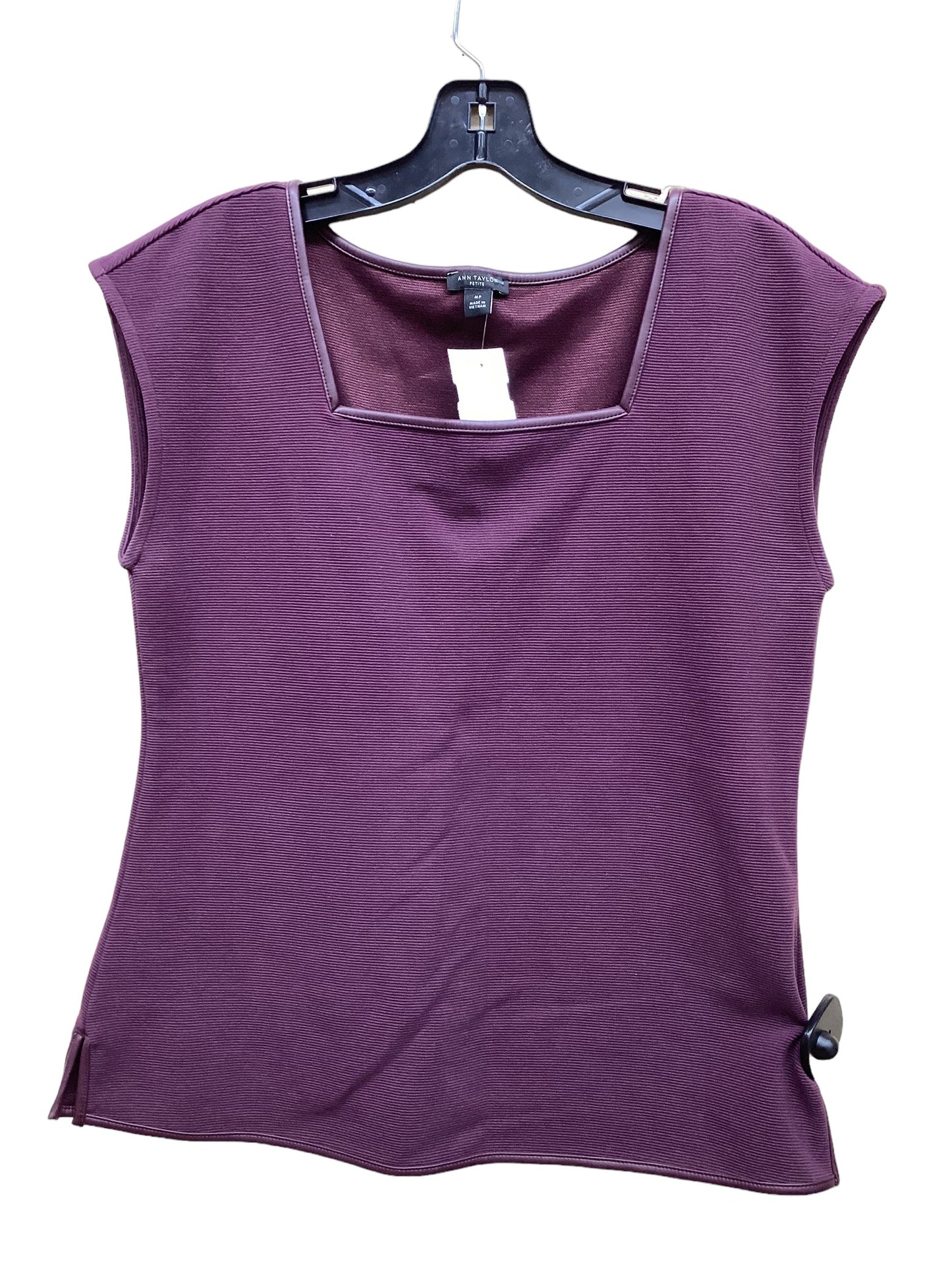 Top Short Sleeve By Ann Taylor In Purple, Size: M