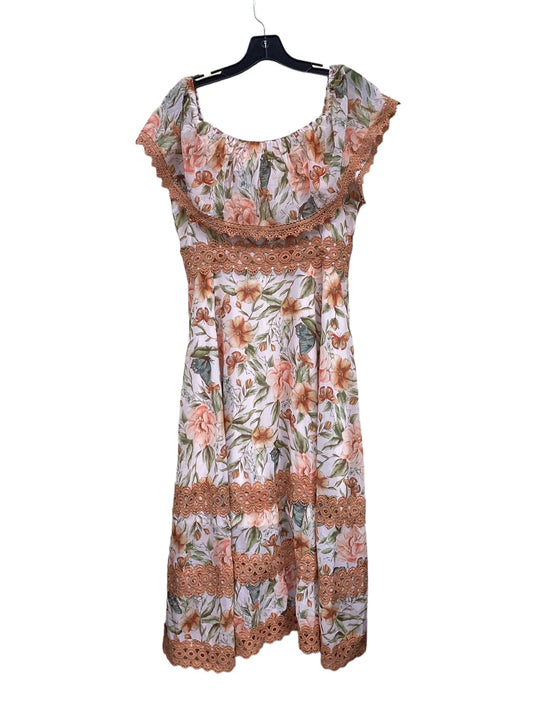 Dress Casual Midi By Clothes Mentor In Floral Print