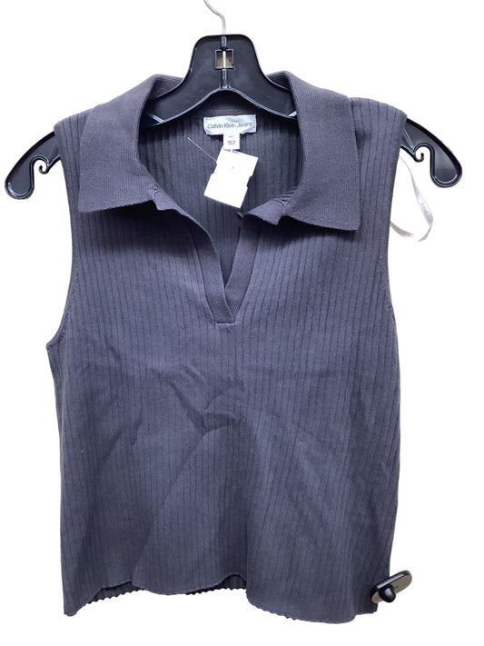 Top Sleeveless By Calvin Klein In Grey, Size: L