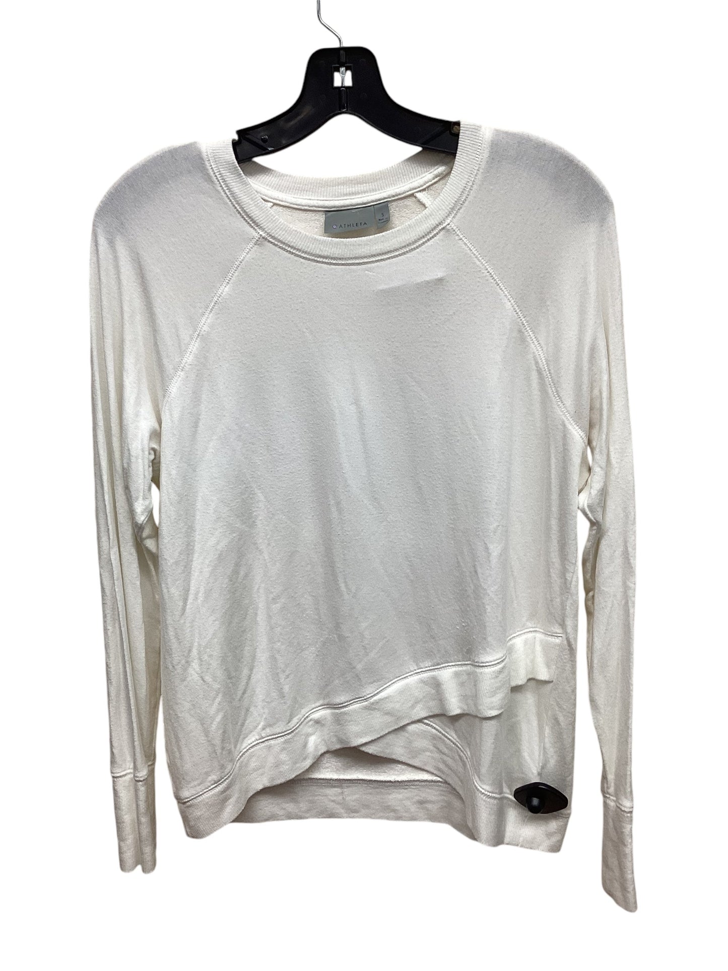 Athletic Top Long Sleeve Crewneck By Athleta In White, Size: S