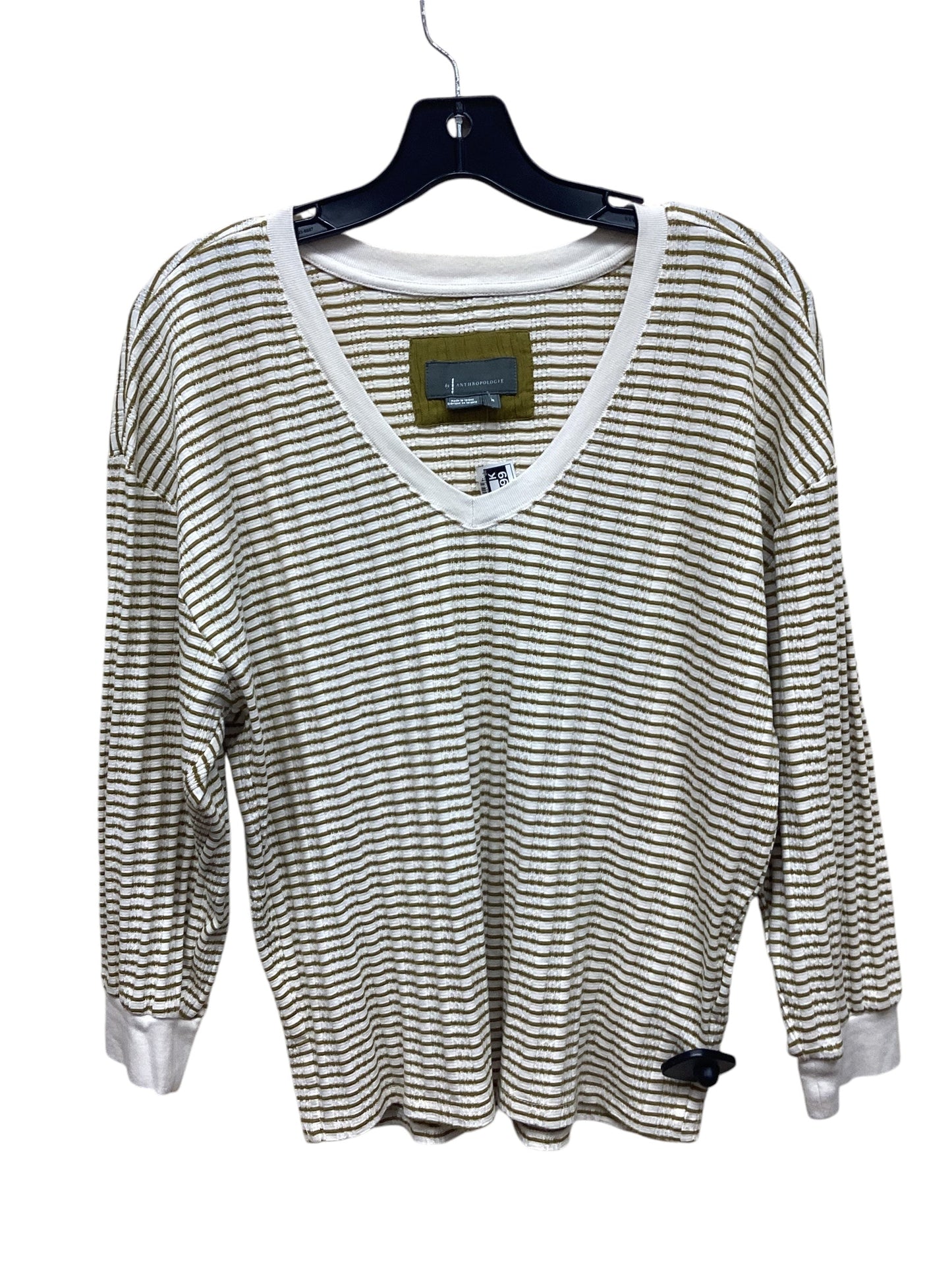 Top Long Sleeve By Anthropologie In Striped Pattern, Size: M