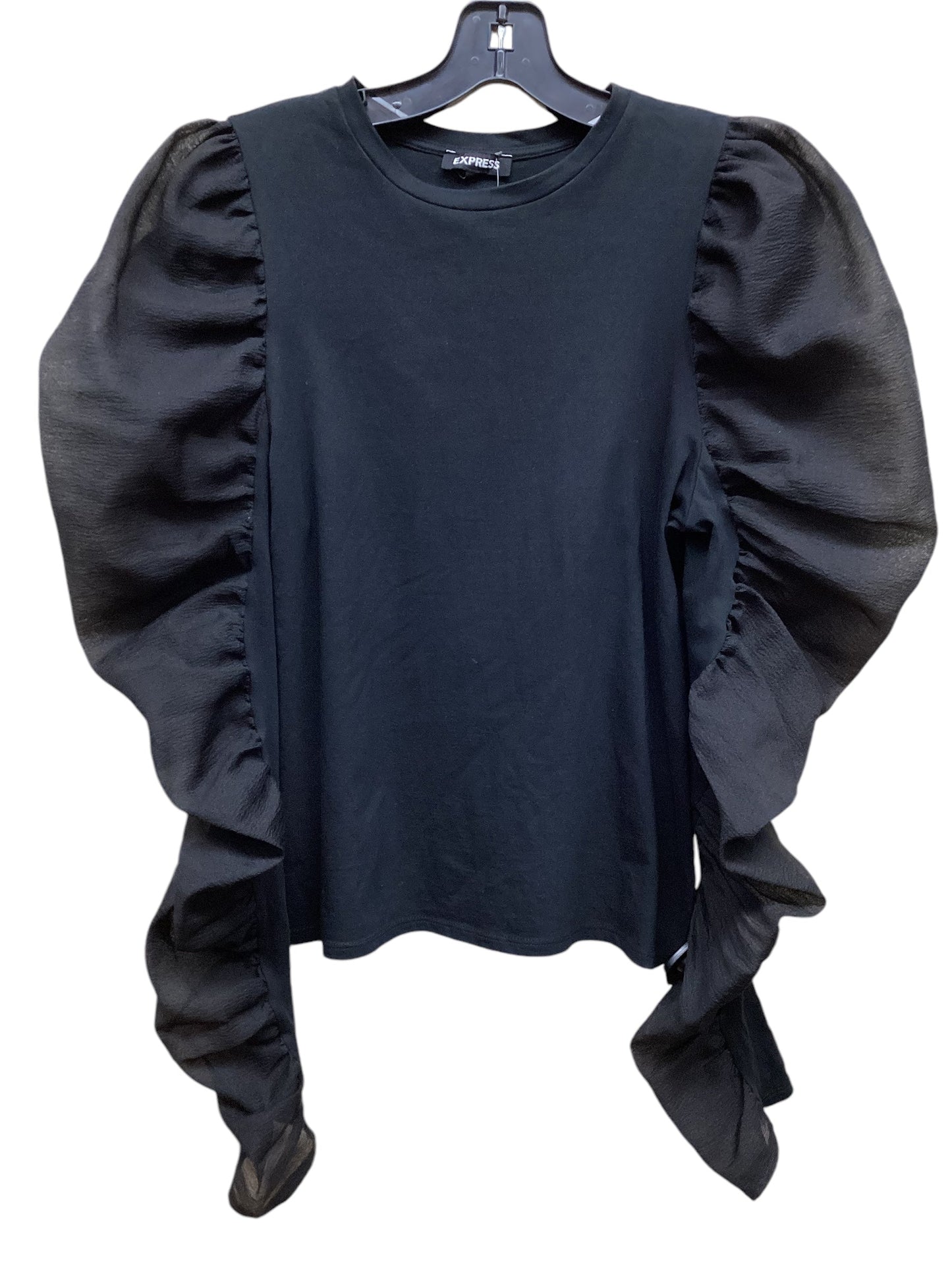 Top Long Sleeve By Express In Black, Size: S