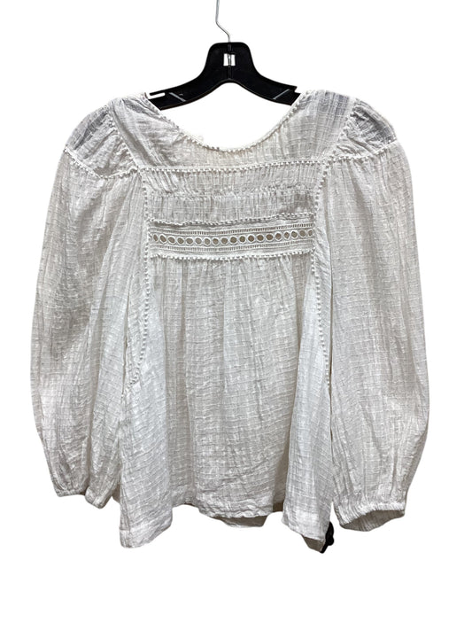 Top Long Sleeve By Max Studio In White, Size: S