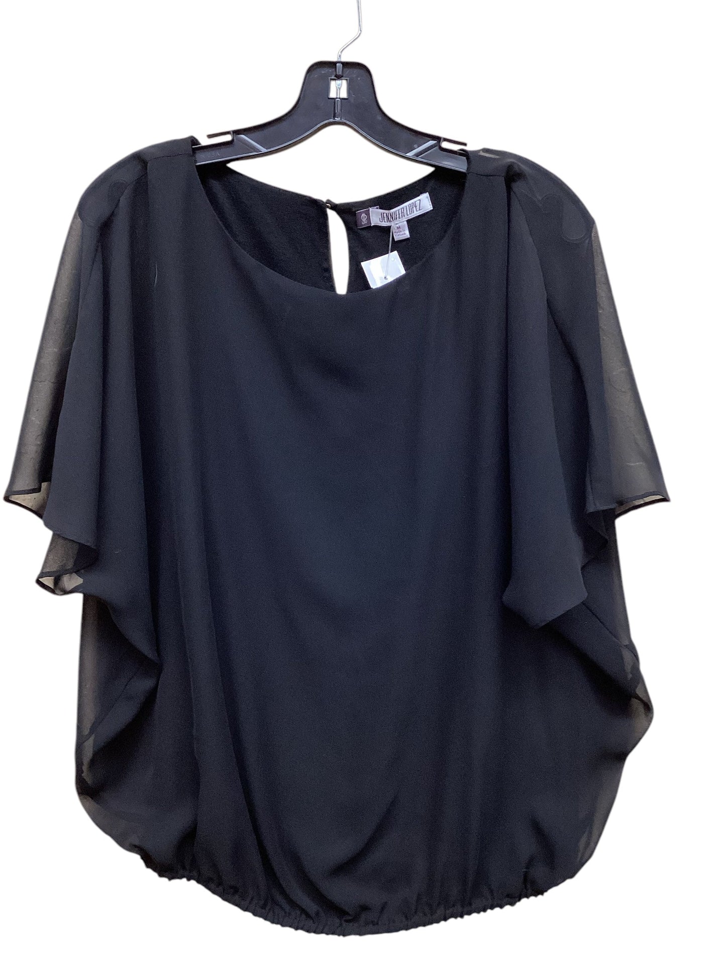 Top Short Sleeve By Jennifer Lopez In Black, Size: M