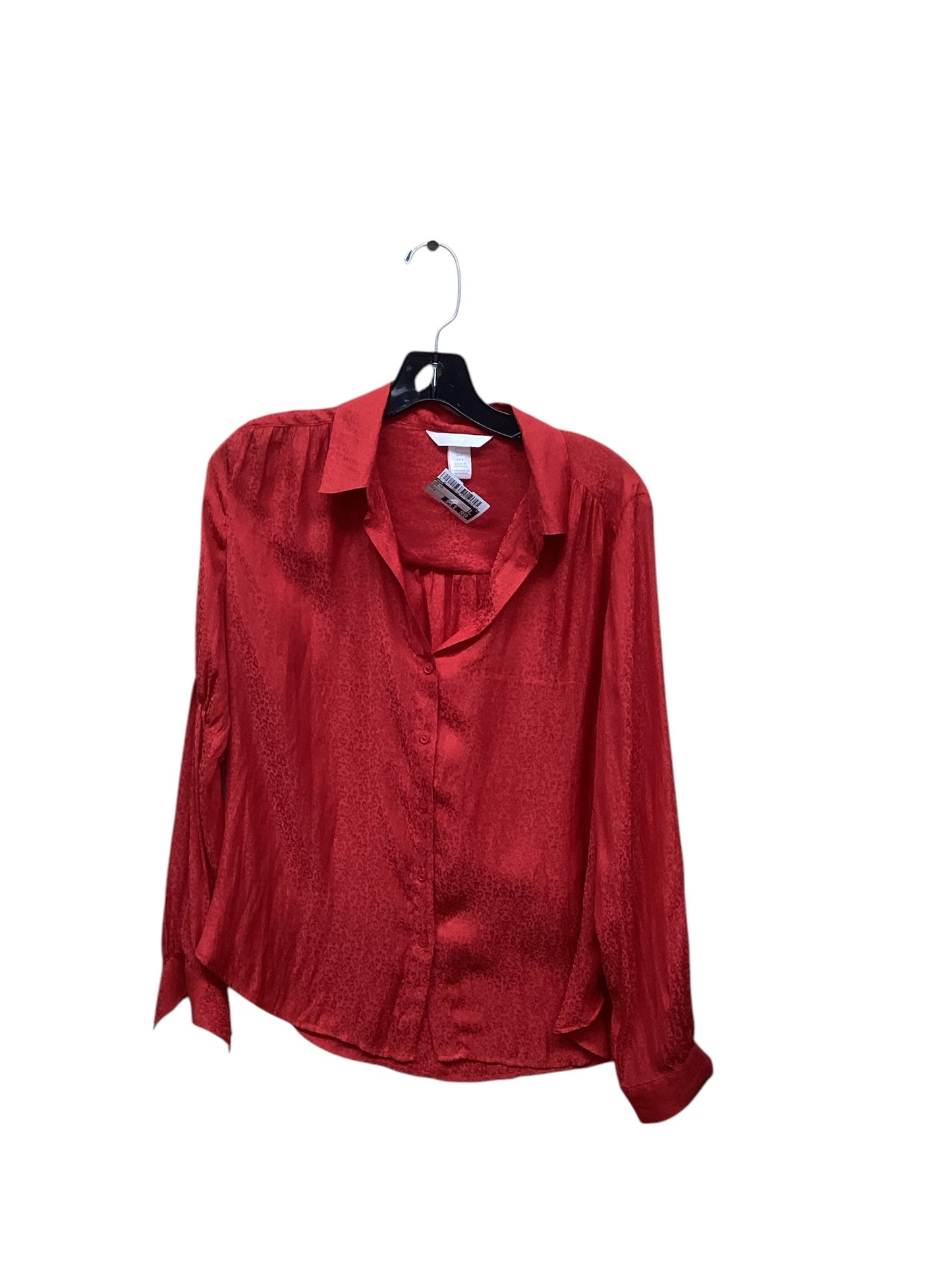 Top Long Sleeve By H&m In Red, Size: S