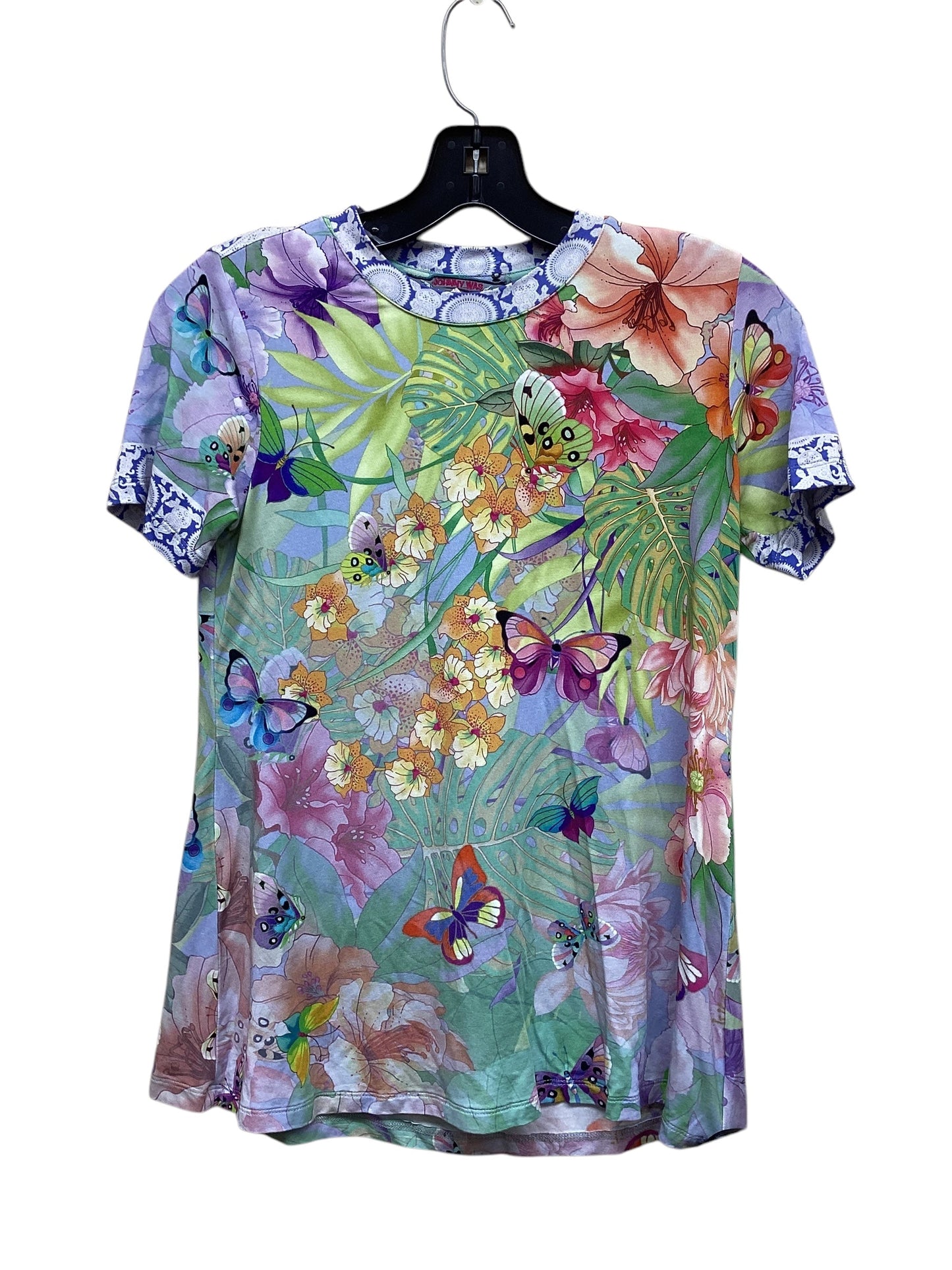 Top Short Sleeve By Johnny Was In Floral Print, Size: Xxs