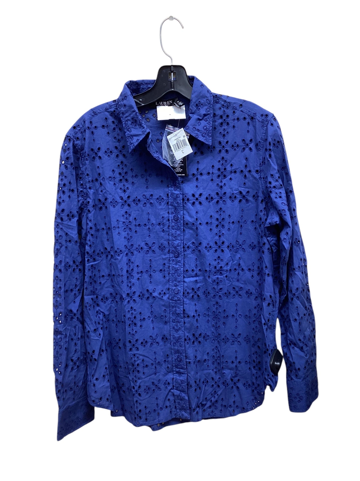 Top Long Sleeve By Ralph Lauren In Blue, Size: L