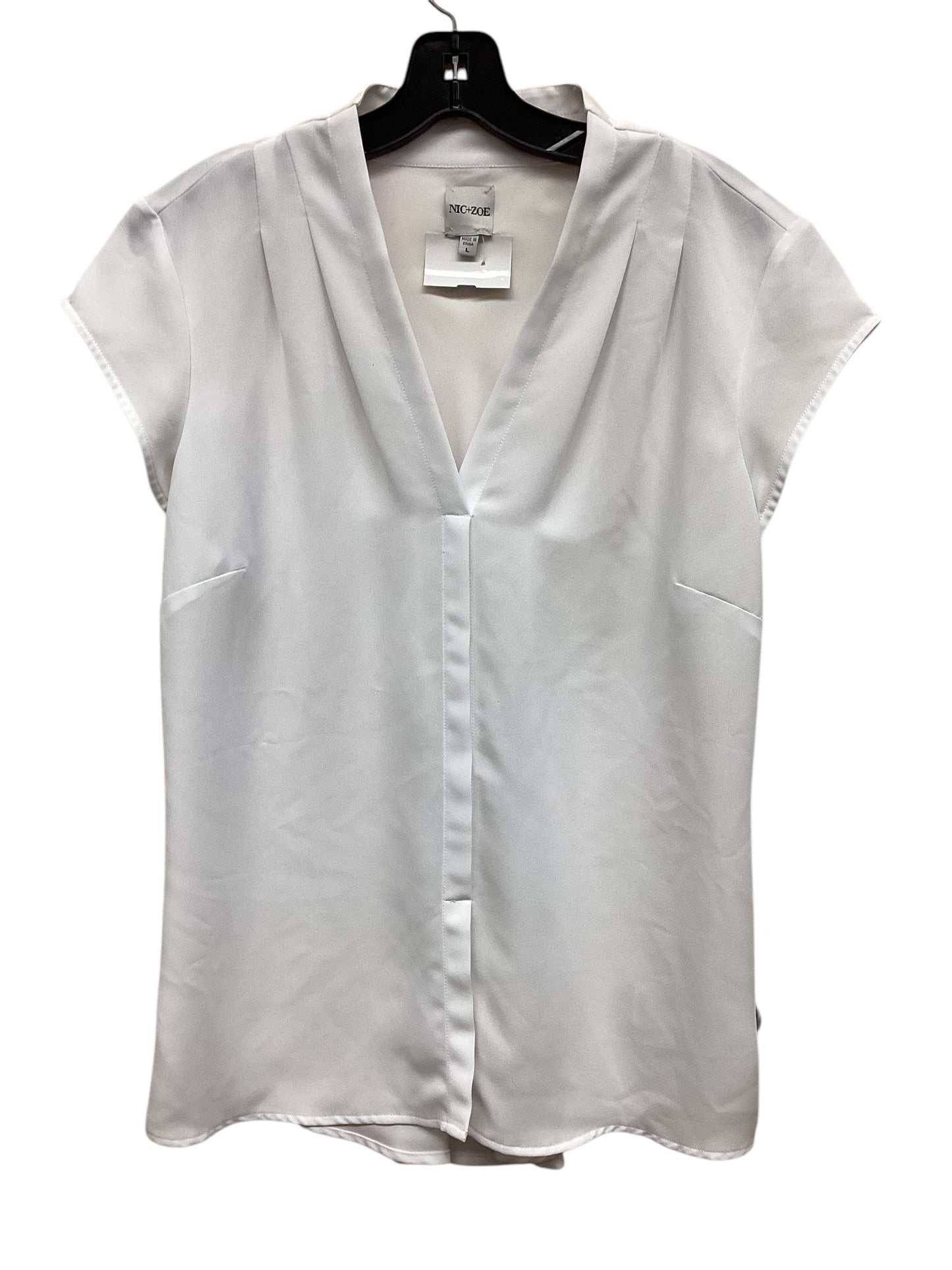 Top Short Sleeve By Nic + Zoe In White, Size: L