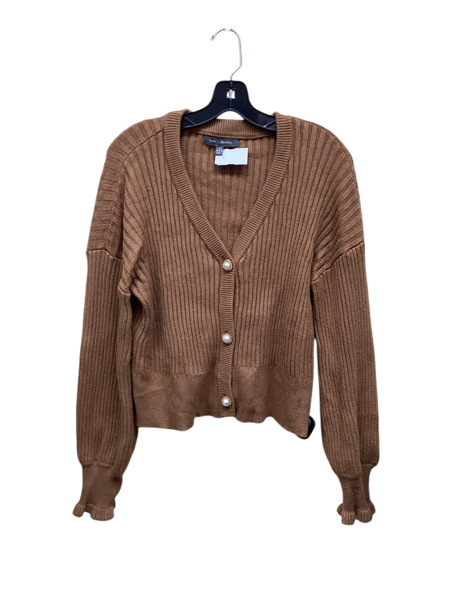 Sweater Cardigan By Clothes Mentor In Brown, Size: L