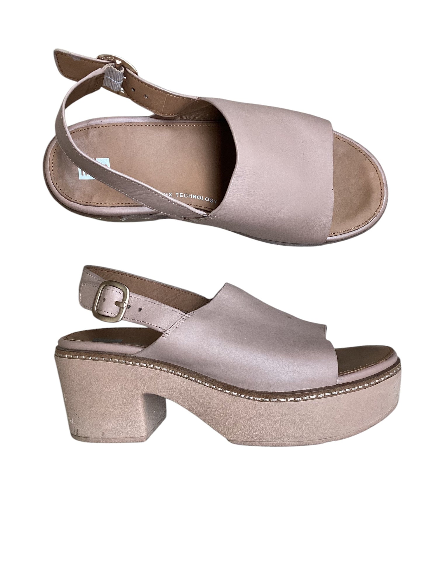 Sandals Heels Wedge By Fitflop In Pink, Size: 8