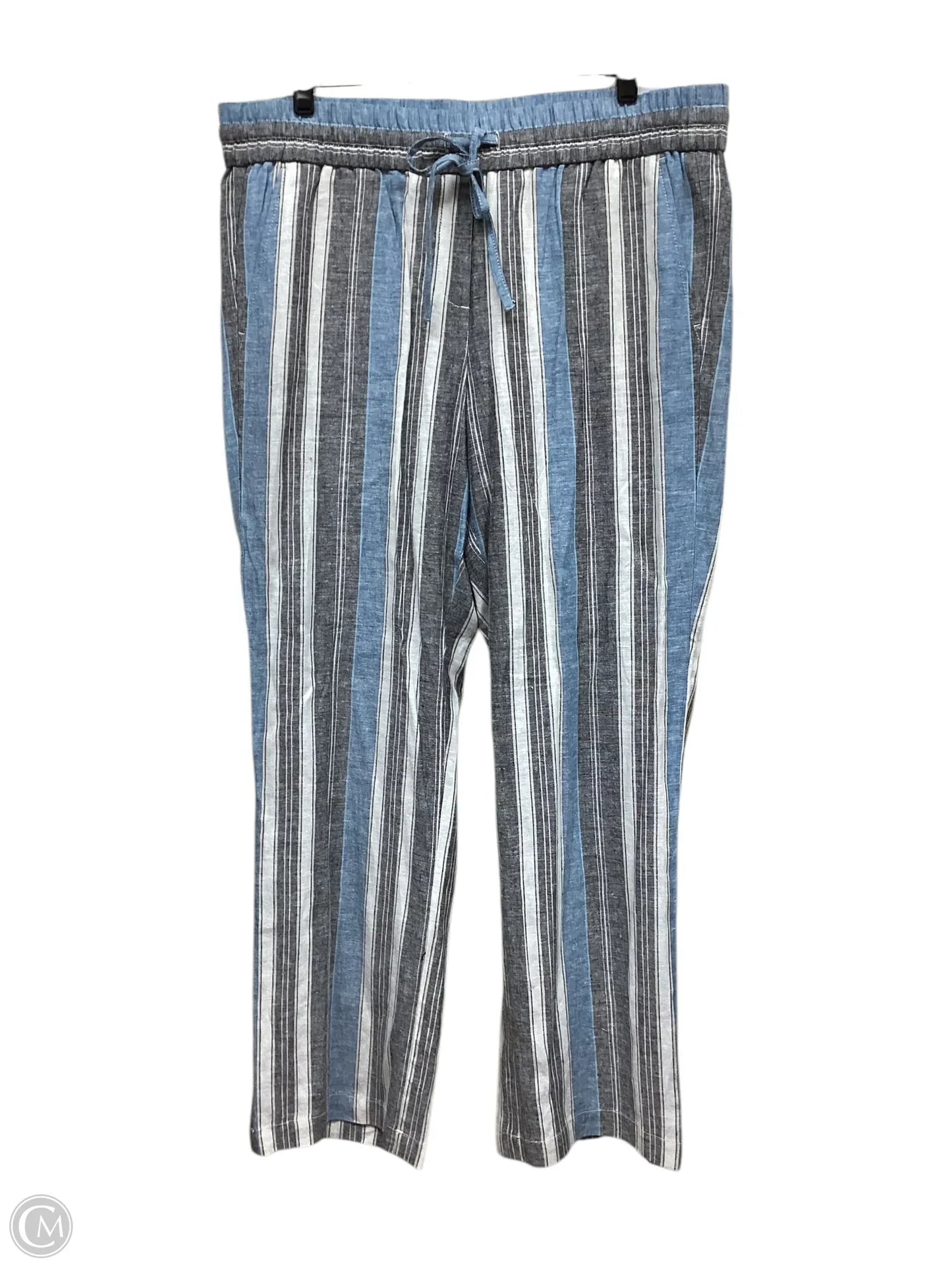 Pants Linen By Ann Taylor In Striped Pattern, Size: L